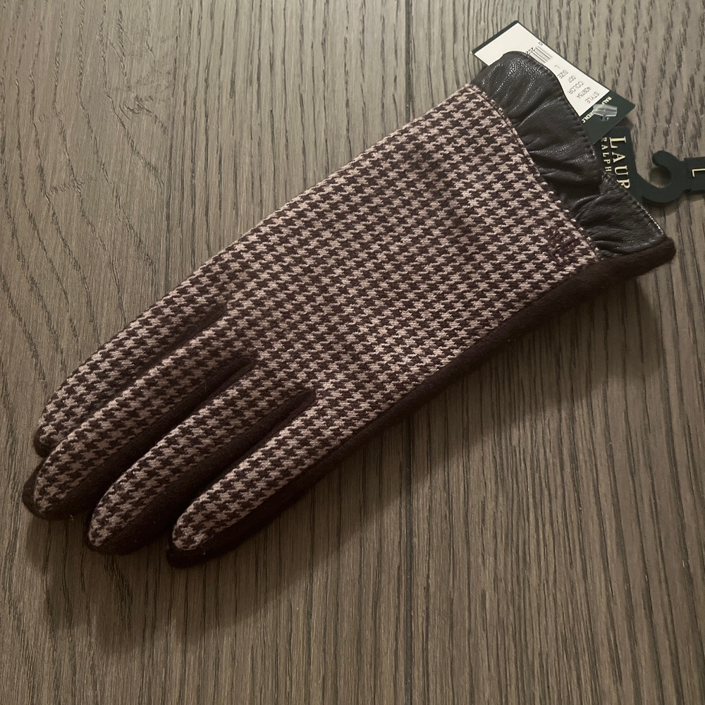 Ralph Lauren brown & cream pattern gloves